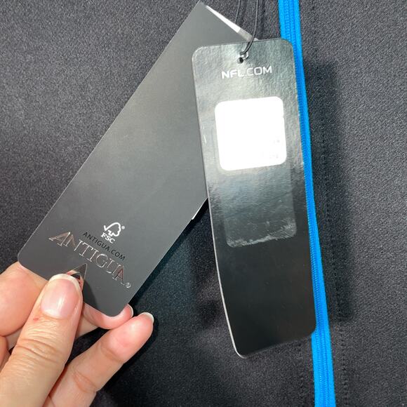 Antigua NFL Carolina Ppanthers men's 1/4 zip black/grey Medium - Picture 3 of 9